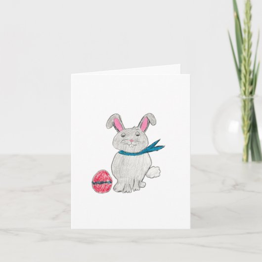 イースターウサギ サンキューカード (正面)