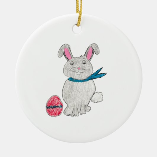イースターウサギ セラミックオーナメント (正面)