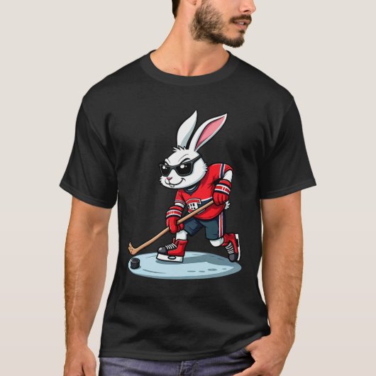 イースターウサギ ホッケー Tシャツ (正面)