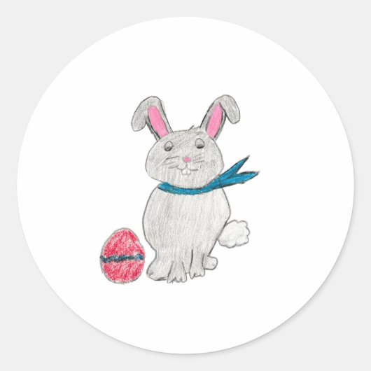 イースターウサギ ラウンドシール (正面)
