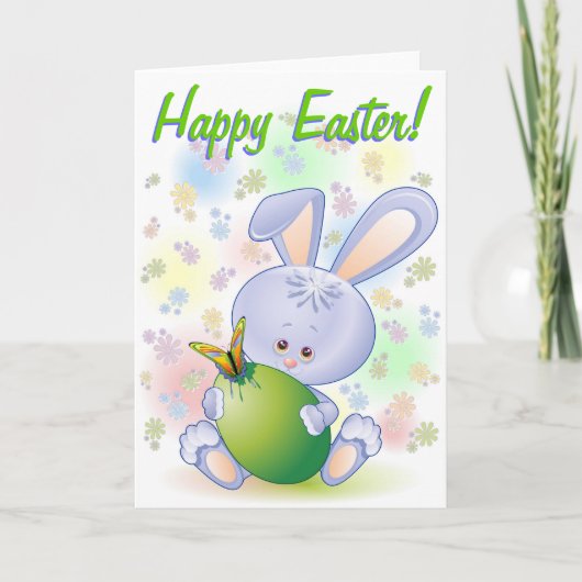 イースターウサギ（卵と花） シーズンカード (正面)