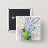 イースターウサギ（卵と花） 缶バッジ (正面&裏面)