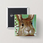 イースターウサギ 缶バッジ (正面&裏面)