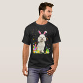 イースターエッグおもしろい狩りビコンフリースドッグイースターS Tシャツ (正面フル)