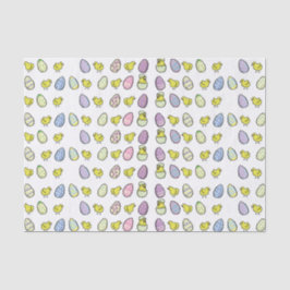 イースターエッグおよびひよこのティッシュペーパー 薄葉紙