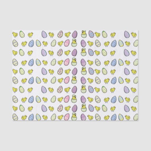 イースターエッグおよびひよこのティッシュペーパー 薄葉紙 (正面)