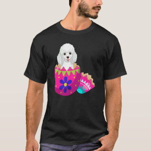 イースターエッグから孵化するトイプードルの赤ちゃん イースター Tシャツ