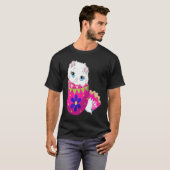 イースターエッグから孵化する子猫 イースター Tシャツ (正面フル)