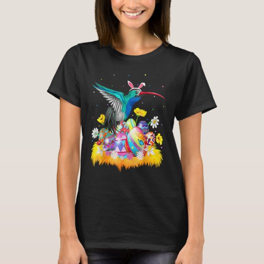 イースターエッグかわいいハチドリ Tシャツ (正面)
