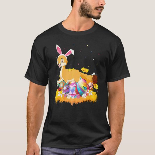 イースターエッグかわいいフェンネックキツネイースターサンデー Tシャツ (正面)