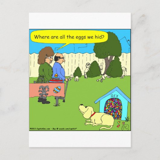 イースターエッグがあるところで456 -漫画を着色して下さい シーズンポストカード (正面)