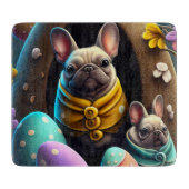 イースターエッグで愛らしいパグフェスティバルと可愛い カッティングボード (正面)