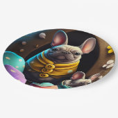 イースターエッグで愛らしいパグフェスティバルと可愛い ペーパープレート (アングル)