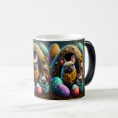 イースターエッグで愛らしいパグフェスティバルと可愛い モーフィングマグカップ (正面右)