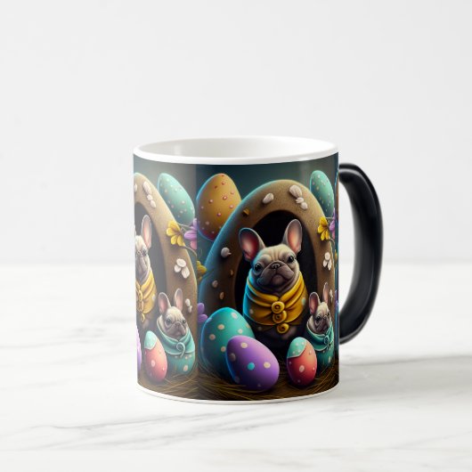 イースターエッグで愛らしいパグフェスティバルと可愛い モーフィングマグカップ (正面右)