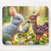 イースターエッグとうさぎと子鹿 マウスパッド (正面)