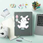 イースターエッグとうさぎの幸運デザイン シール (iPadカバー)