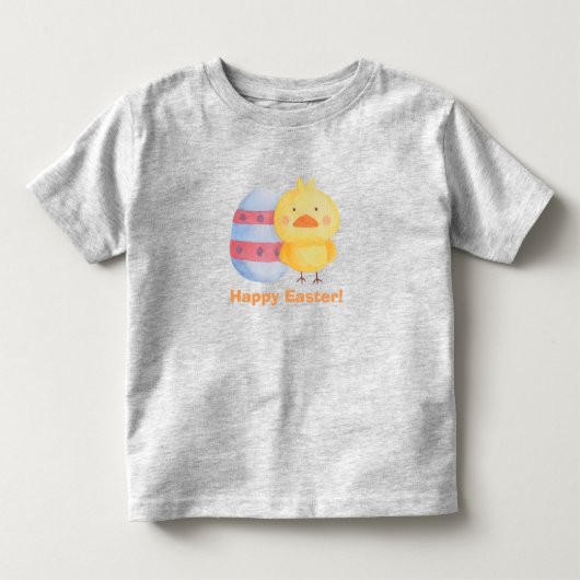 イースターエッグとひよこのベビー服 トドラーTシャツ (正面)