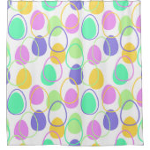 イースターエッグとアウトライン シャワーカーテン (正面)