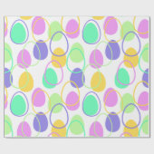 イースターエッグとアウトライン ラッピングペーパー (フラット)