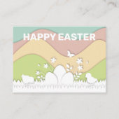 イースターエッグとシックパステルフローラ自然 プレイスカード (正面)