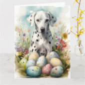 イースターエッグとダルマチア カード (黄色い花)