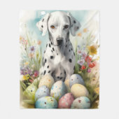 イースターエッグとダルマチア フリースブランケット (正面)