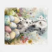 イースターエッグとダルマチア フリースブランケット (正面(横))