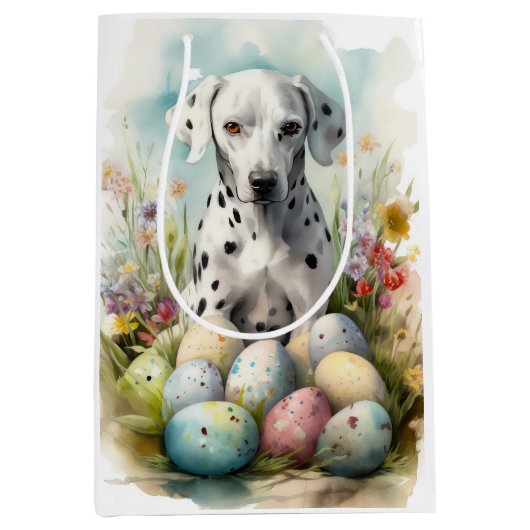 イースターエッグとダルマチア ミディアムペーパーバッグ (正面)
