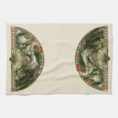 イースターエッグとニワトリ、ヴィンテージアールヌーボー キッチンタオル (横)