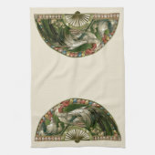 イースターエッグとニワトリ、ヴィンテージアールヌーボー キッチンタオル (縦)