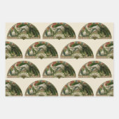 イースターエッグとニワトリ、ヴィンテージアールヌーボー ラッピングペーパーシート (正面)