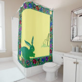 イースターエッグとバニーモノグラム シャワーカーテン (インサイチュ)