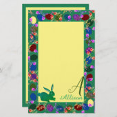 イースターエッグとバニーモノグラム 便箋 (正面/裏面)