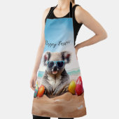 イースターエッグとビーチのコアラハッピーイースター エプロン (インサイチュ)