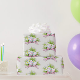 イースターエッグとピンクリボン ラッピングペーパー