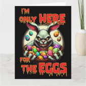 イースターエッグと不気味カラフルなイースターバニー サンキューカード (正面)