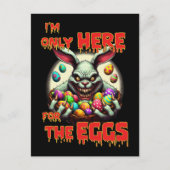 イースターエッグと不気味カラフルなイースターバニー ポストカード (正面)