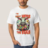 イースターエッグと不気味カラフルなイースターバニー Tシャツ (正面)