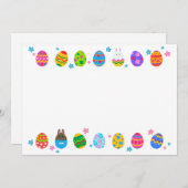 【イースターエッグと兎 横並び(ふちギザ】イースターエッグ&ウサギ(ギザギザ) シーズンカード (正面/裏面)