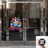 イースターエッグと卵殻カラフルのバニー ウィンドウサイン (オフィスドア)
