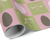 イースターエッグと市松模様に弓 ラッピングペーパー (ロールコーナー)