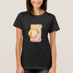 イースターエッグと幸せなイースターの可愛いひよこ Tシャツ