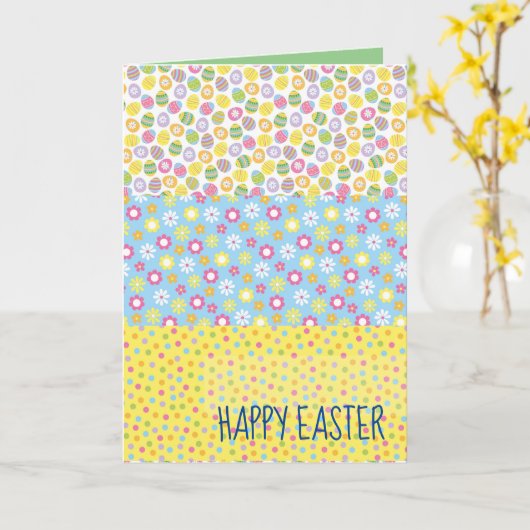 イースターエッグと春の花グリーティングカード カード (黄色い花)