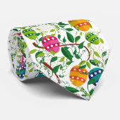 イースターエッグと春の花パターン ネクタイ (ロール)