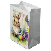 イースターエッグと水色イースターバニー ミディアムペーパーバッグ (裏面アングル)