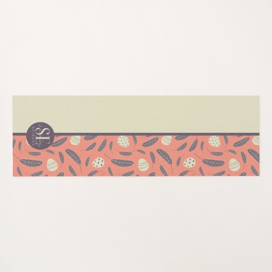 イースターエッグと羽のカスタム柄 ヨガマット (裏面(横))