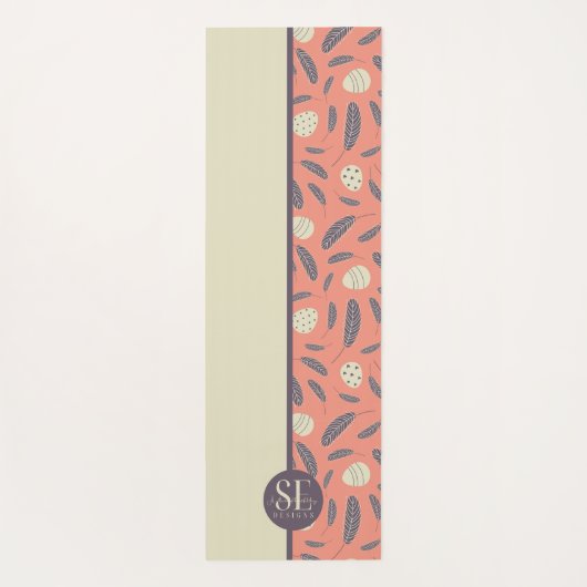 イースターエッグと羽のカスタム柄 ヨガマット (裏面)