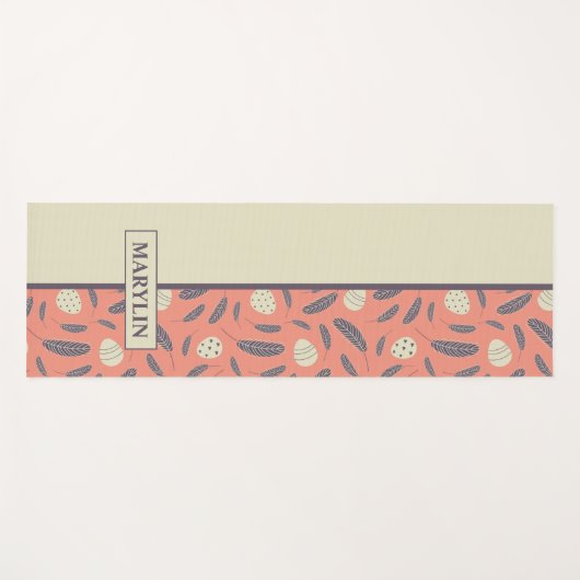 イースターエッグと羽のカスタム柄 ヨガマット (正面(横))