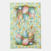 イースターエッグと花 キッチンタオル (縦)